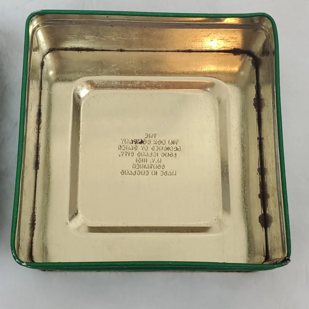 Vintage Tin box company metal made in England Christmas Day